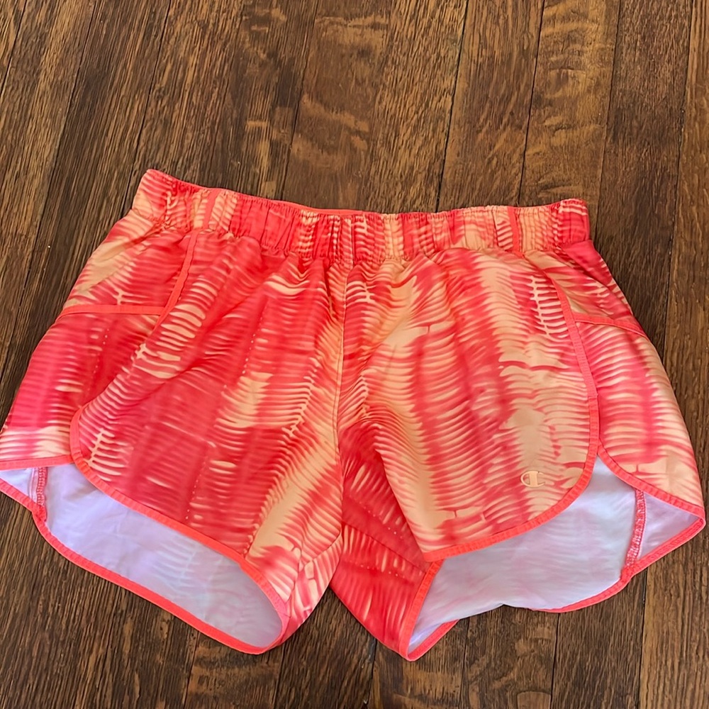 Champion Neon Pink & Orange running shorts